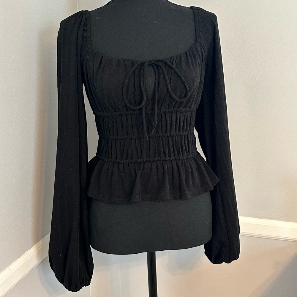 Black Form Fitted Top
